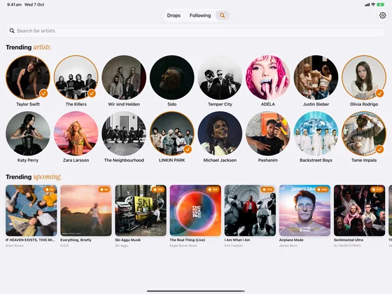 Search on iPad in landscape