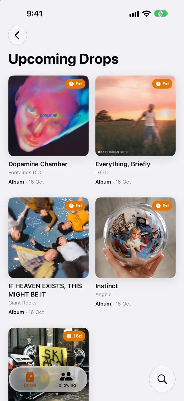 Kommende Drops auf dem iPhone: angekündigte Platten mit den Tagen bis zum Release